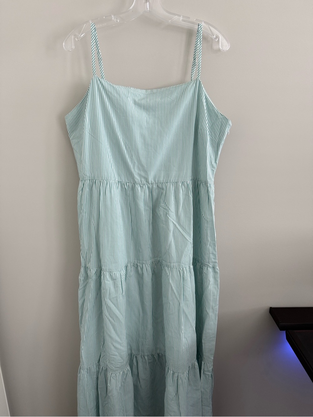 Frank & Oak Mint-Striped Tiered Maxi Dress